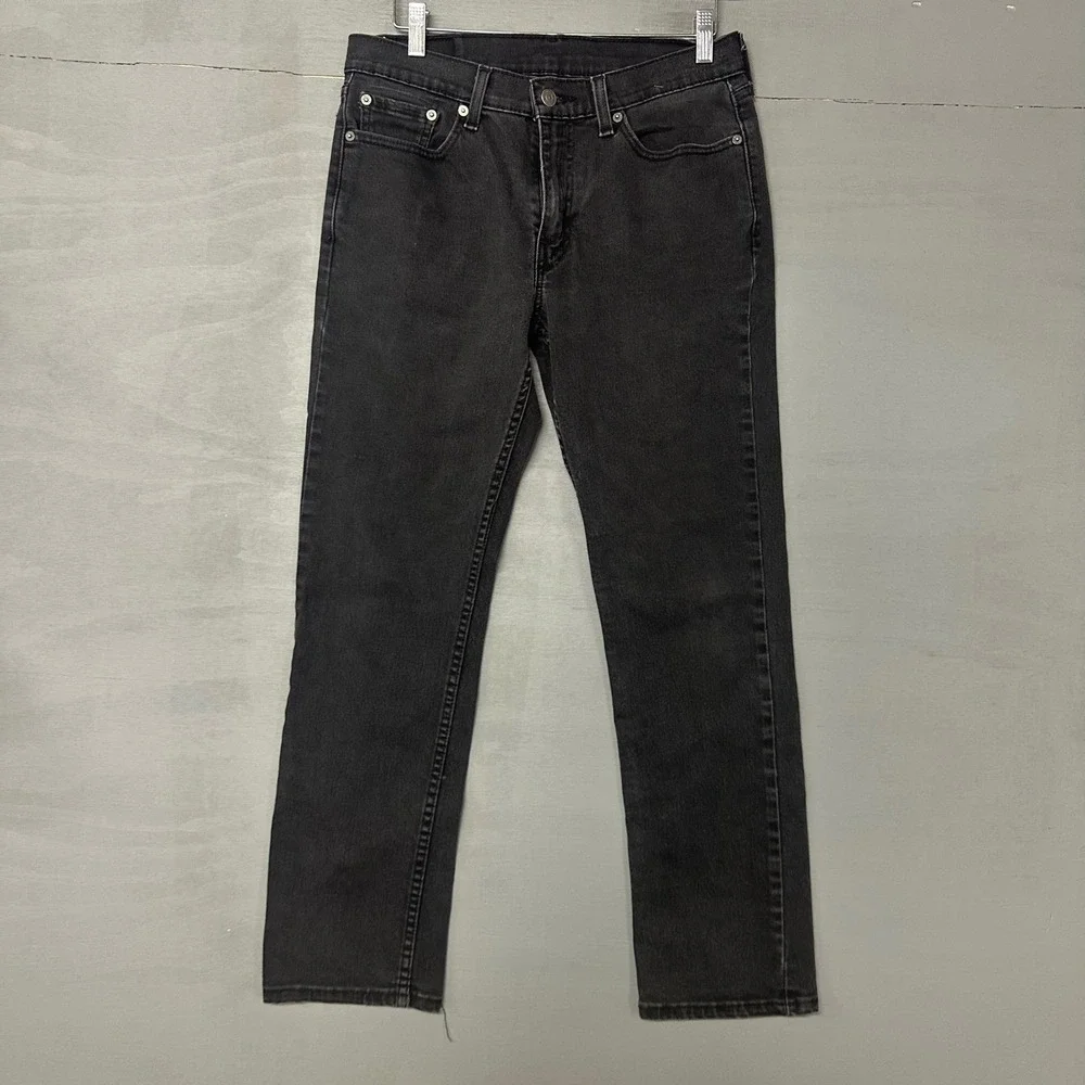 Levis 514 Straight Fit‎ Jeans Mens 30x30 Faded Black Denim Pants 00514-0402